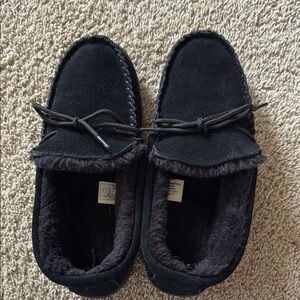 LAMO Men's Black Moccasin Slippers